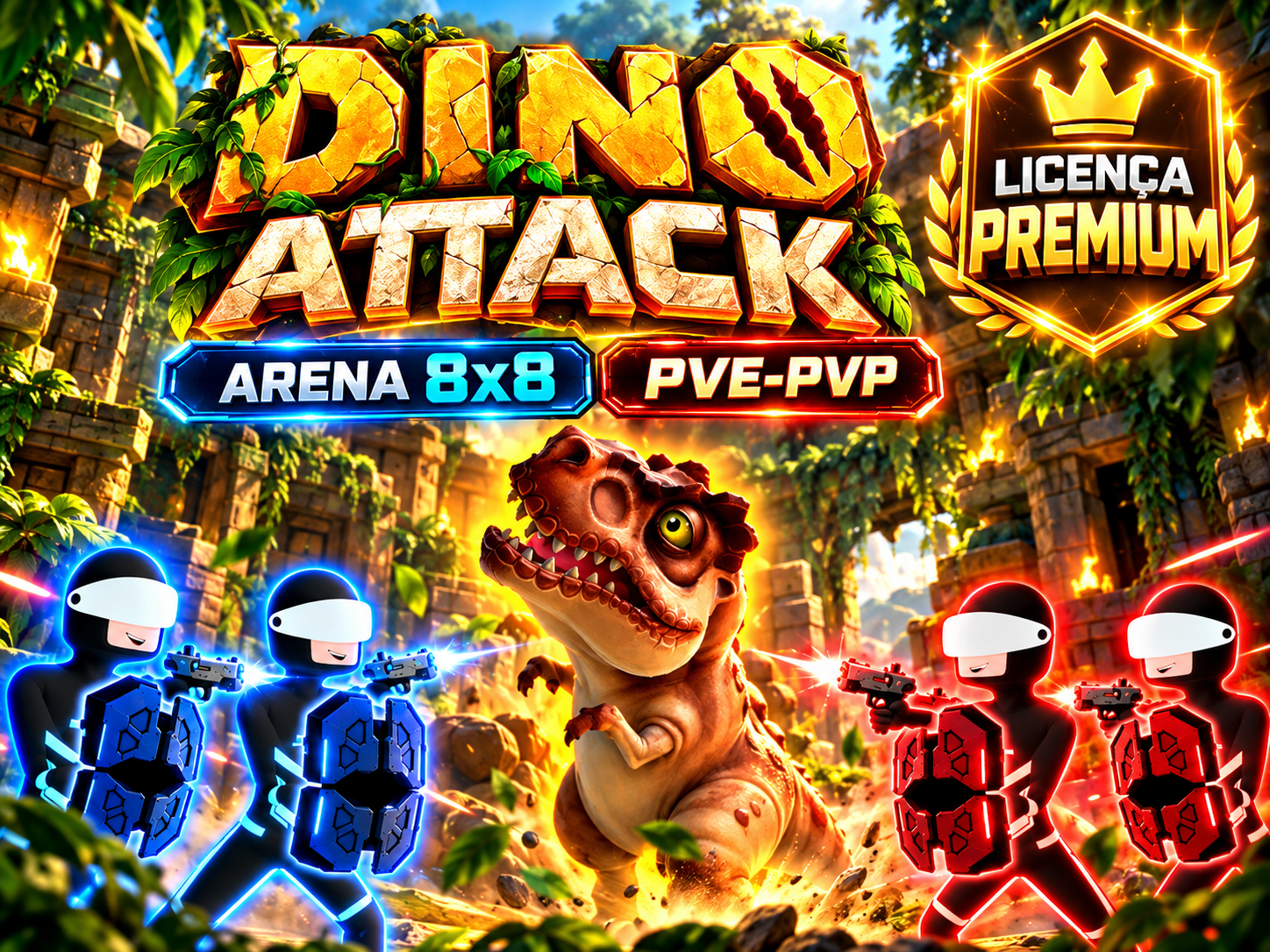 Arte ilustrativa do cenário Dino Attack