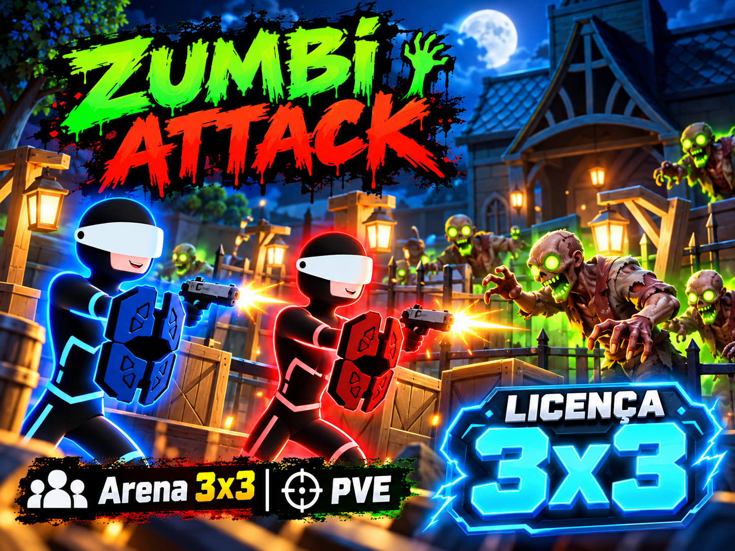 Arte ilustrativa do cenário Zumbi Attack