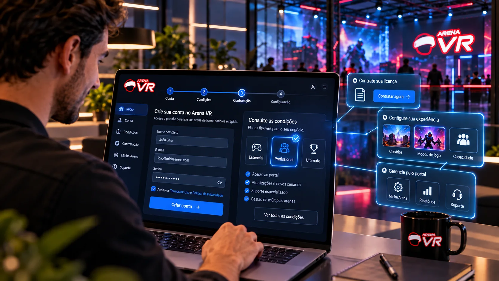 Composição promocional Arena VR
