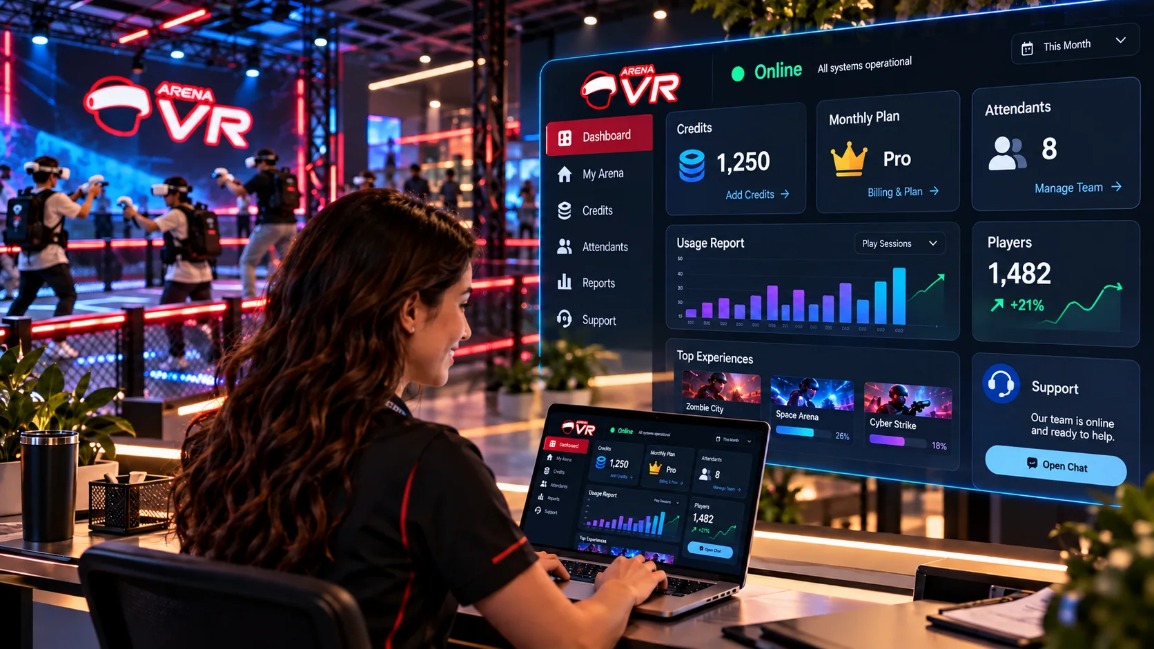 Composição promocional Arena VR