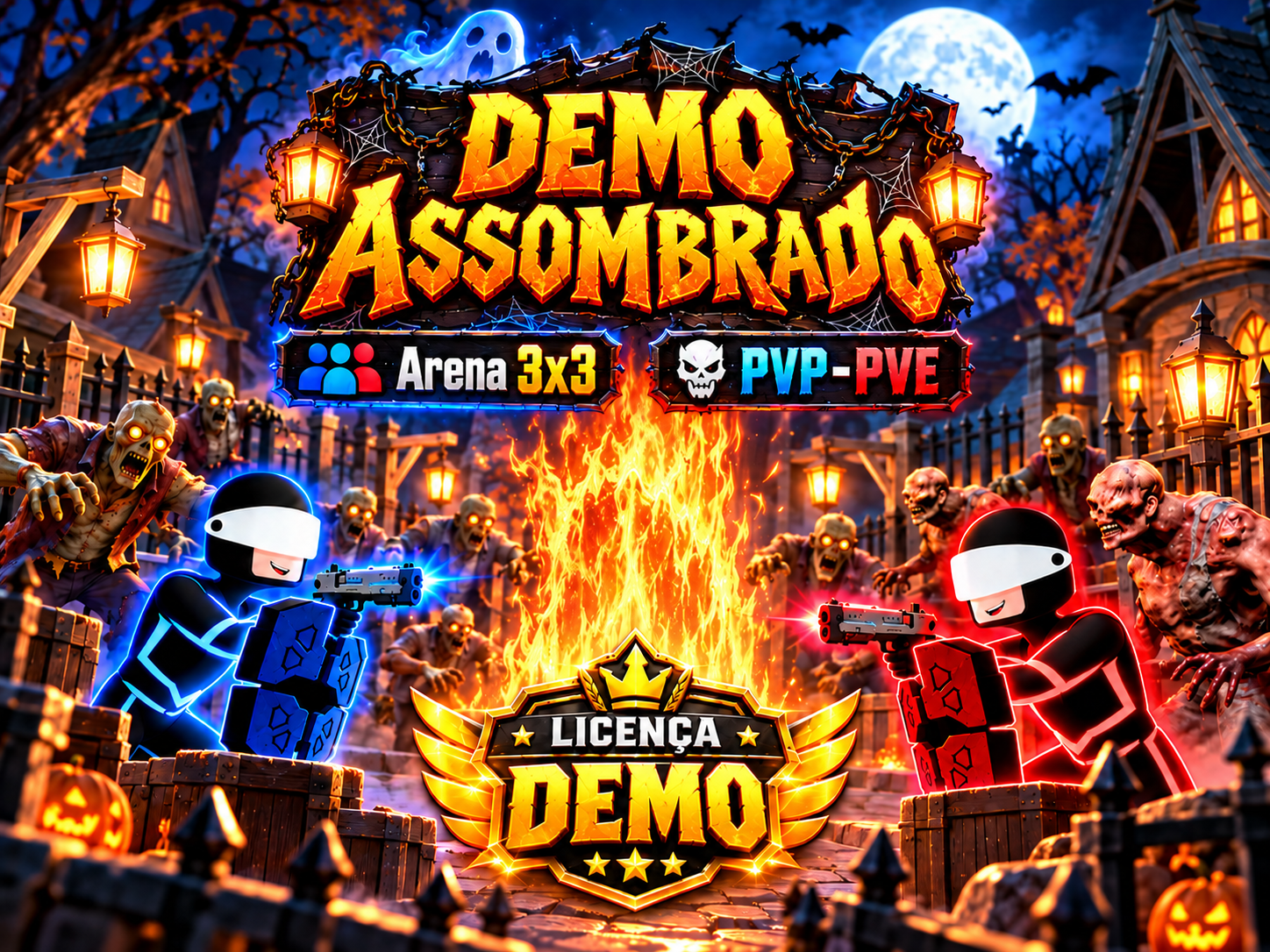 Arte ilustrativa do cenário DEMO ASSOMBRADO